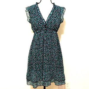 🌺Butterfly Patterned Ruffled Dress